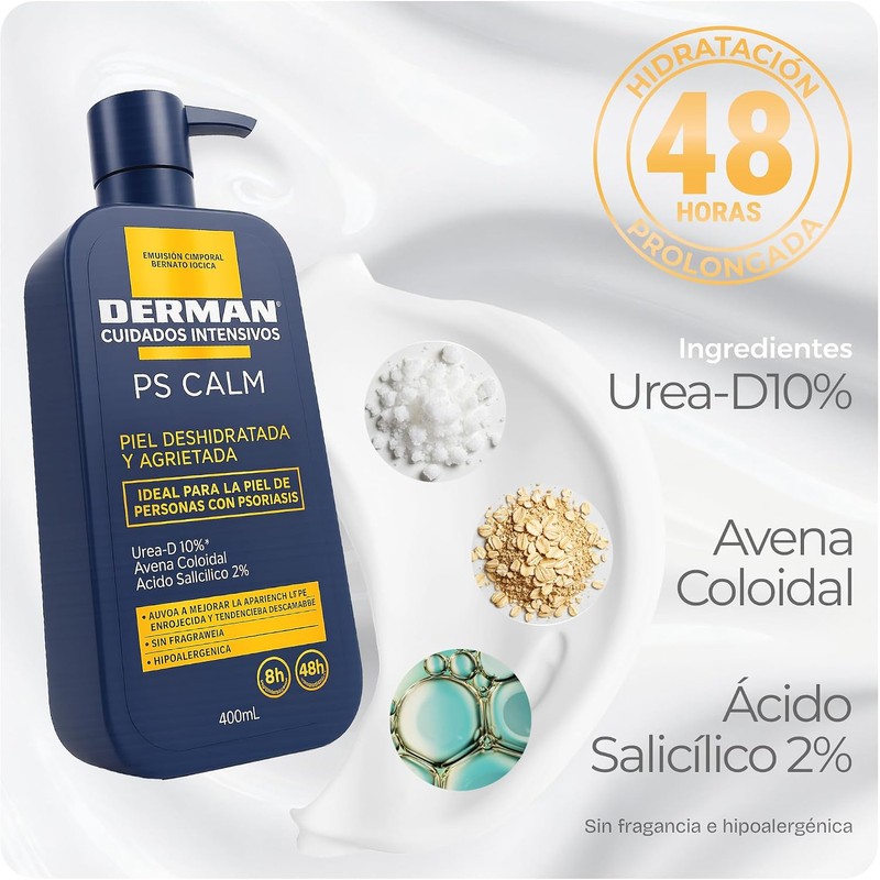 Derman PS Calm Emulsión Corporal │ Urea-D 10% + Ácido