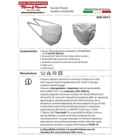 3 x waschbare Atemschutzmasken aus TNT-Gewebe für den gewerblichen Gebrauch, hergestellt in Italien, hochwertig, Großhandel