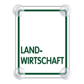 Agriculture Sign for Car with 4 x Suction Cups - Agriculture Car Sign Made of Acrylic Sign - Suction Cup Sign for Farmer Windscreen 50 x 200 mm