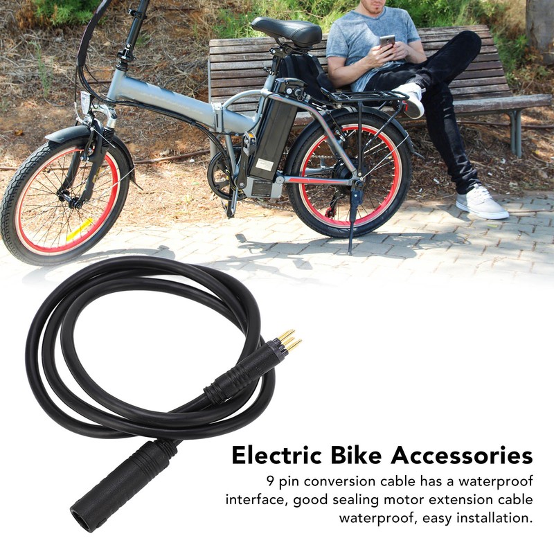 9 Pin Conversion Cable Professional Waterproof Electric Bike Motor Extension