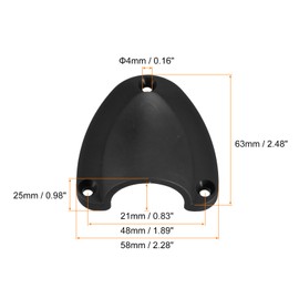 sourcing map Marine Wire Cable Vent Cover, 4Pcs - Nylon Clamshell Hose Vent Cover with Screws, Transducer Mounting Plate for Boat Yacht (Black, 2.48x2.28 Inch)