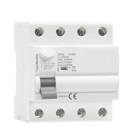 KMZSHPJNY Type A RCD Magnetic Residual Current Circuit Breaker ELCB 3P+N 40A 63A RCD ELCB Detect Pulsating DC Residual Current 1Pcs(4P 40A,300mA)