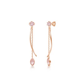 FH.bird Tanzanite Earrings, Women's Popular, Dangling, Elegant Line, Chain Earrings, Hypoallergenic to Metal, 925 Silver, Swaying, December Birthstone, Summer, Elegant, Everyday Use, Christmas,