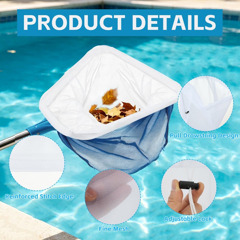 2Pcs Ultra Fine Mesh Net Bag for Pool Skimmer Net