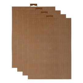 HARFINGTON 4Pcs Plastic Mesh Canvas Sheets 8.27"x11" 14 Count 0.8mm Hole Blank Canvas Brown for Embroidery Needlepoint, Knit Crochet Yarn Crafting