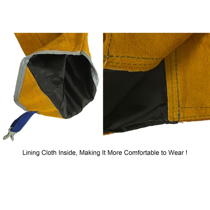 Leather Welding Sleeves with Adjustable Shoulder Strap, Heat & Flame