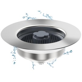 MUAIOLAUS 3 in 1 Kitchen Sink Drain Strainer & Stopper Kit, SUS304 Stainless Steel Pop-up Kitchen Drain Stopper with Strainer Basket, Fast Drainage Kitchen Sink Plug for Standard 3-1/2 Inch Drain