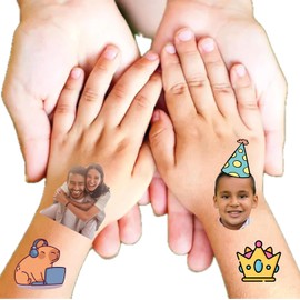 Tatuajes Temporales Personalizados para Fiestas, 25 Piezas, Diseños Personalizables con Foto