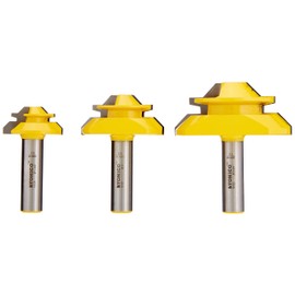 Yonico Lock Miter Router Bit Set 3 Bit 45 Degree 1/2-Inch Shank 15334