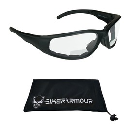Bikershades Bifocal Motorcycle Safety Glasses Z87.1 Padded 2.50 Clear Lens