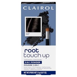 Clairol Polvo de corrección temporal para retoques de raíces, color de cabello negro, 1 unidad