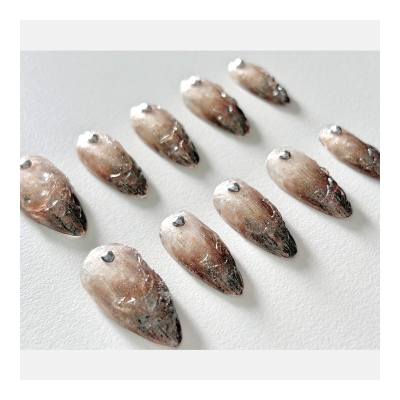 [Himi Fade] Handmade nail tips - Coffin / [희미 Fade]