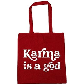 Hippowarehouse Karma is a god Tote Shopping Gym Beach Bag 42cm x38cm, 10 litres