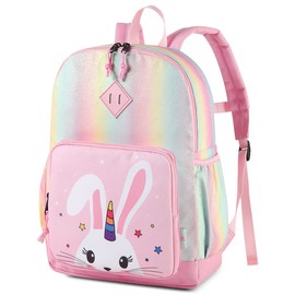VASCHY Children's Backpack, Schoolbag Boys Kindergarten 4-6 Years Cute Lightweight Waterproof Unicorn Backpack for A4 Primary Folders Preschool with Chest Strap, Rabbit, Taille unique, Casual