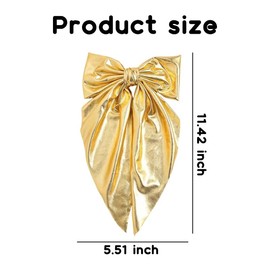 Big Large Hair Bows Clips for Women Girls Glitter Gold Hair Bow with Long Tail Bowknot Bow Hair Accessories for Girls Teenagers Bow Barrette Hair Clips for Thick Fine Hair Y2k Hair Clips
