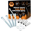 Concrete Anchors Set with 6" Lag Bolt, Lag Shield and