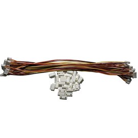 LATTECH 12 PCS 5 PIN JST XH Female Connector on Both Side - 300mm 1007 26 AWG & 24 PCS 5 PIN JST XH Male Connector