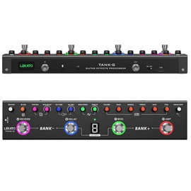 LEKATO Multi Effects Guitar Pedal, Rechargable Electric Guitar Effects Multi Pedal Support Recording,Bluetooth 5.0, with IR Loading 9 AMP Models, Delay Reverb Distortion Overdrive Portable Electronics:_for Guitar (Tank-G Pedal),Black