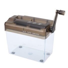 Portable Paper Shredder, A6 Documents Paper Hand Crank Paper Shredder Mini Hand Shredder Manual Shredder with 1L Transparent Plastic Window Bin for Office, School Family Use