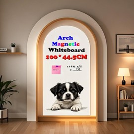 Lnepnw Magnetic Dry Erase Whiteboard Wall Arch Decal 40"x17.3" Self Adhesive White Board Sticke with Marker for Kid Whiteboard Stick Wall Contact Paper Peel and Stick Wallpaper Office Home