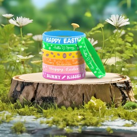 Lesnala 48 PCS Easter rubber wristband 6 styles Easter decoration Easter Party Favors for kids teens women men gifts holiday accessories Easter basket stuffers