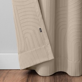 Umbra Ulysses Wave Geometric Light Filtering Grommet 95 in Long x 50 in Wide Window Curtain Panel, Light Bronze