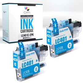 CMYi CMYi LC401 Cyan Replacement Ink Cartridge for Brother DCP-J1800DW, MFC-J1010DW, J1012DW, J1170DW, J1800DW (2 Cyan)