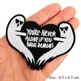 BPA Embroidered Patches Iron on Sew on Patches for Clothing Jackets etc.-You are Never Alone If You Have Demons