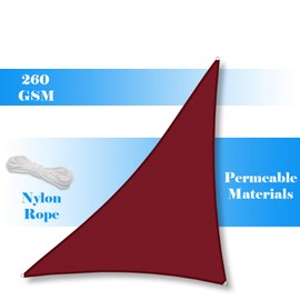 AwnPro 12' x 12' x 17' Waterproof Heavy Duty Sun Shade Sail Triangle Canopy Cover Sunlight Blockage for Outdoor Patio Pergola Backyard Garden (Red)