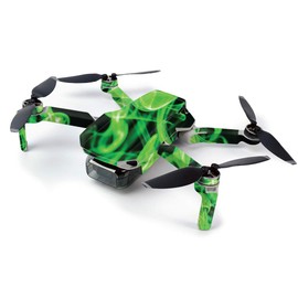 MightySkins Skin for DJI Mavic Mini Portable Drone Quadcopter - Green Flames | Protective, Durable, and Unique Vinyl Decal wrap cover | Easy To Apply, Remove, and Change Styles | Made in the USA (DJMAVMIN-Green Flames)