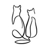 Cat Wall Decoration Metal, Minimalist Metal Black Cat Decoration, Wall Decoration Living Room, for Bedroom, Balcony, Patio, Elegant, Timeless Design