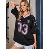 Verdusa Women's Bow Tie Oversized Jersey Shirts Hip Hop V