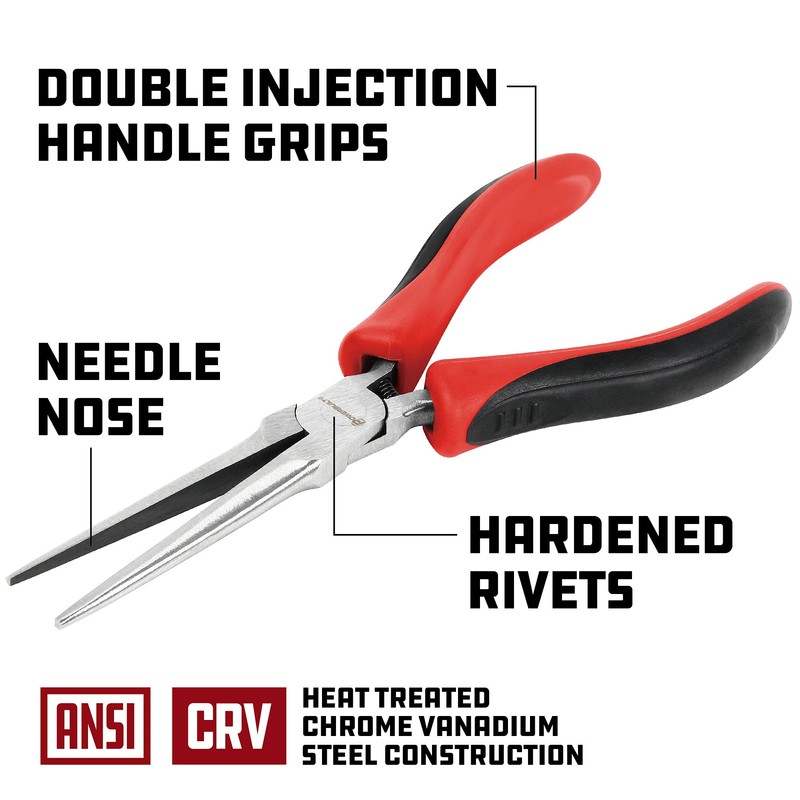Alltrade 640410 6" Mini Needle Nose Plier, Red
