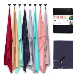 Snug Rug Microfibre Beach Towel Large 80 x 160cm – Super Absorbent Quick Drying Lightweight Sand Proof Beach Towels Eclipse Blue