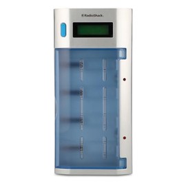 RadioShac Cargador de Pilas Recargables | Compatible con AA, AAA, C, D, 9V | Indicadores LED