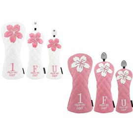 Golf Headcover Driver 440cc 460cc Wood Cover Utility UT Cover Cherry Blossom (Pink, For Driver)