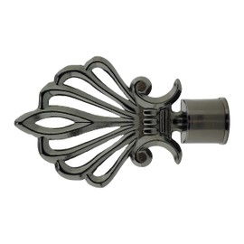 GIRASOLE HOME® 2 Pcs Zinc Alloy Curtain Rod End End Piece 18-20mm Diameter (Nickel Black)