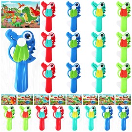 Kittmip 24 Pack Mini Portable Fans with Cards Gifts Cute Animal Fruit Ice Cream Handheld Press Cooling Fans for Summer Birthday Party End of the Year Pool Outdoor Activity Prize Exchange(Dinosaur)