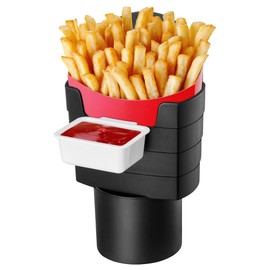 JSCARLIFE French Fry Holder and Sauce Holder Set, Car Fast Food Holders, Plastic Mount Car Interior Accessories (1)