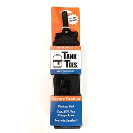 Tank Ties® Propane Tank Strap | Secures 20lb Tanks in Trucks, SUVs & Cars | Uses Truck Bed Hooks, Seat Anchors or Seatbelt | Replaces Bungee Cords & Milk Crates