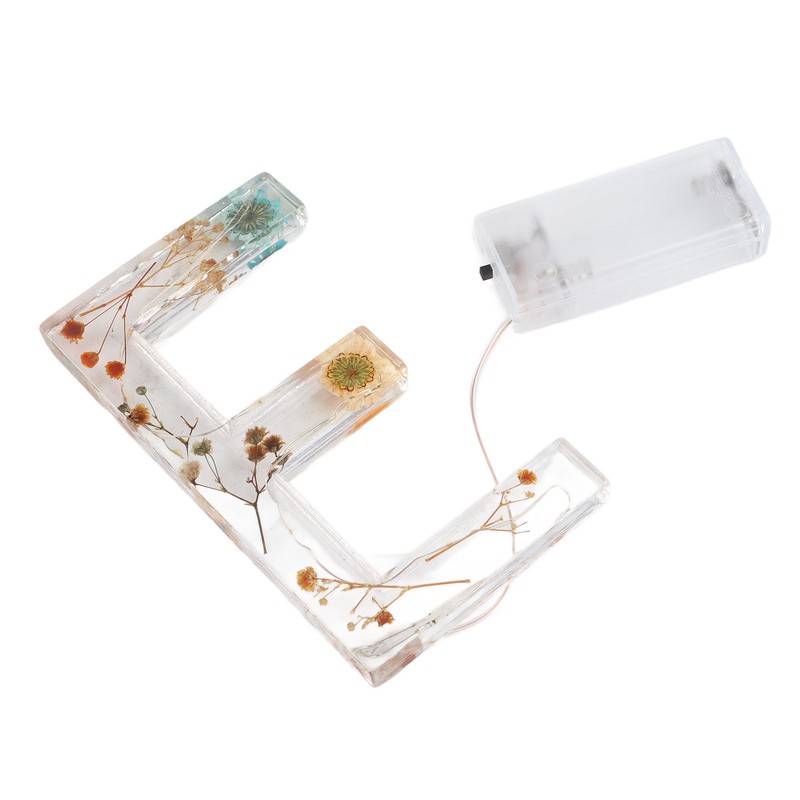 Floral Resin Letter Light Dry Flower and Alphabet Shape LED