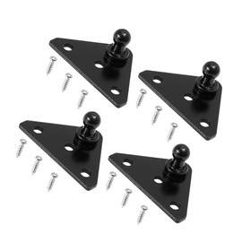 Motoforti Universal 10mm Car Ball Studs Mounting Brackets for Gas Struts Shocks with Screws, 57x36x23mm, Metal, Black, 4pcs