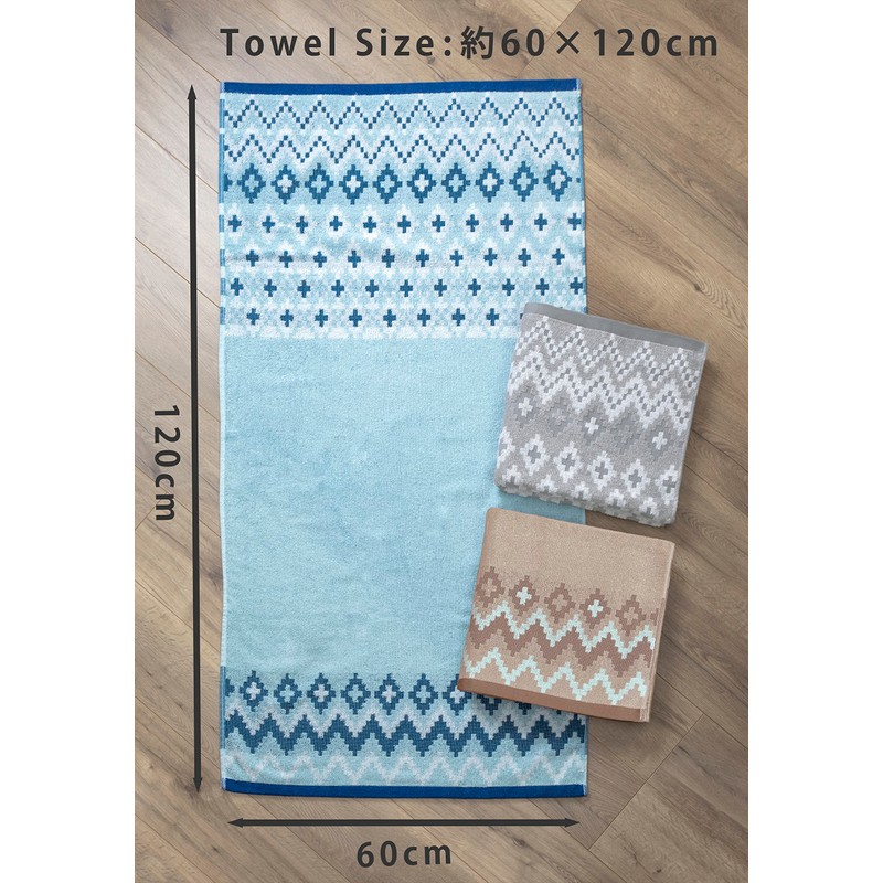 kosugizen Bath Towel Crystal 60x120cm Blue