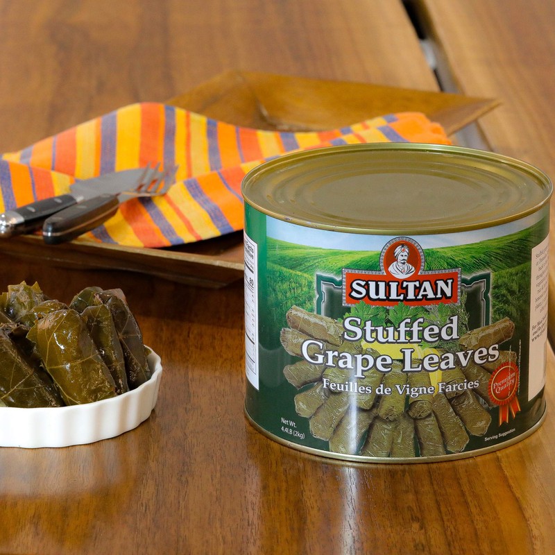 Sultan Vegetarian Stuffed Grape Leaves – Halal Mediterranean-Style Dolmas –