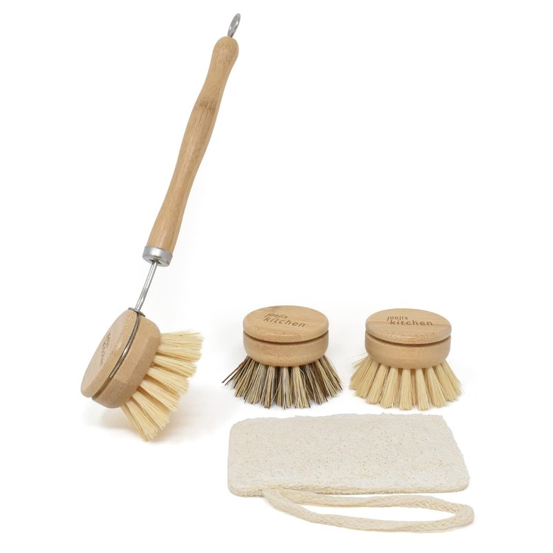 Joeji's Kitchen Eco Bamboo Dish Brush, Spazzola per piatti con