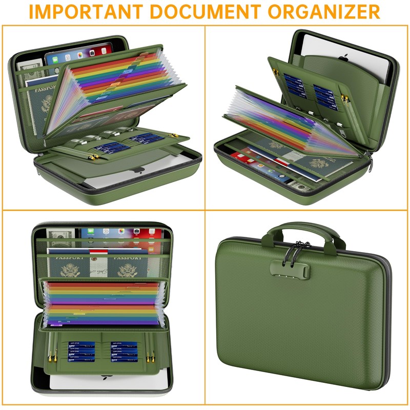 DocSafe Fireproof File Organizer with Lock, Hard-Shell Case Fireproof Document