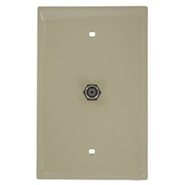 Leviton 40539-MI Midsize Video Wall Jack, F Connector, Ivory