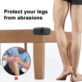 Bed Frame Corner Protector Black: 4 Pack Foam Rubber Guards Bumpers for Bed Table Cabinet Corner Safe Impact Absorption for Kids & Seniors (4, Black)