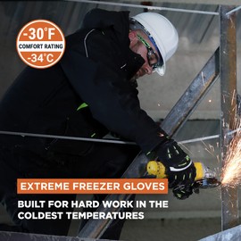 RefrigiWear Insulated Extreme Freezer Gloves, Winter Work Gloves, -30 F Comfort Rating (Black, Medium)