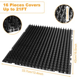 ASelected 16 Pack Cat Spike Mat Cat Deterrent for Counters 16x13 Inchs Anti Cat Mat Scat Mat for Cats Dogs Keep Away Repellent Cat Barrier for Furniture Pet Cat Repellent Indoor Uses